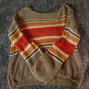 Womens knitted long sleeve cropped  sweatshirt size small